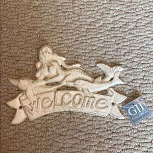 Iron “welcome” mermaid nautical sign. NWT